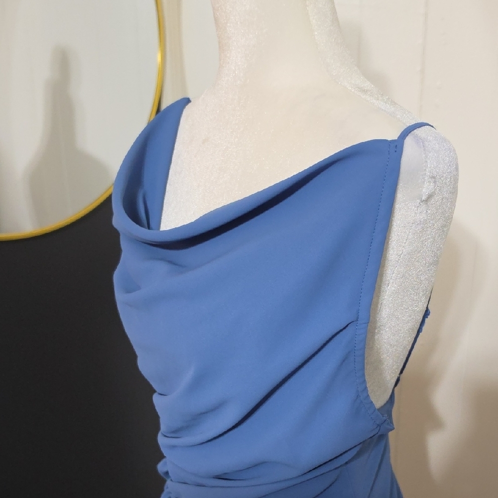 Abercrombie & Fitch Periwinkle Ruched Cowl Midi Dress - Picture 5 of 7